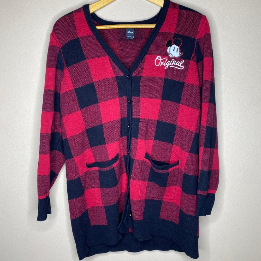 Women's Torrid Disney Mickey Mouse Plaid Cardigan Size 2